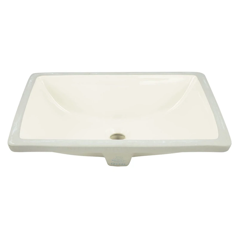 18,25 pouces Ensemble d'évier W Rectangle Undermount en biscuit - Quincaillerie en bronze huilé AI-20444