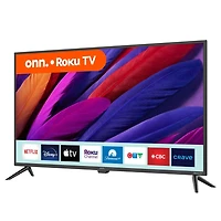 onn. 43" 4K UHD HDR Roku Smart TV (Model 100012584-CA-Black), 3 HDMI, 60 Hz