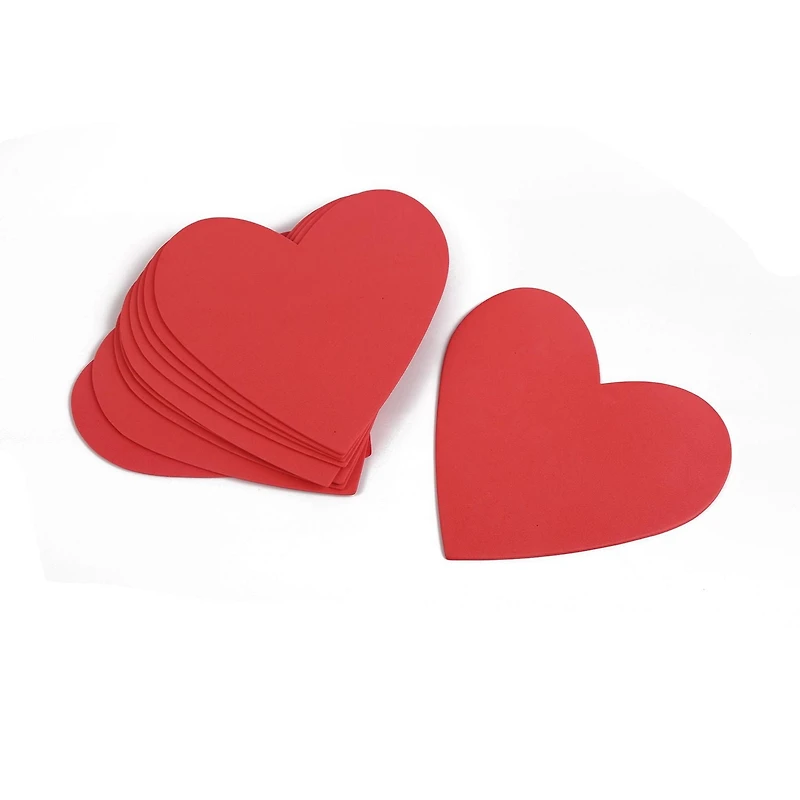 10 COEURS EN MOUSSE ROUGE