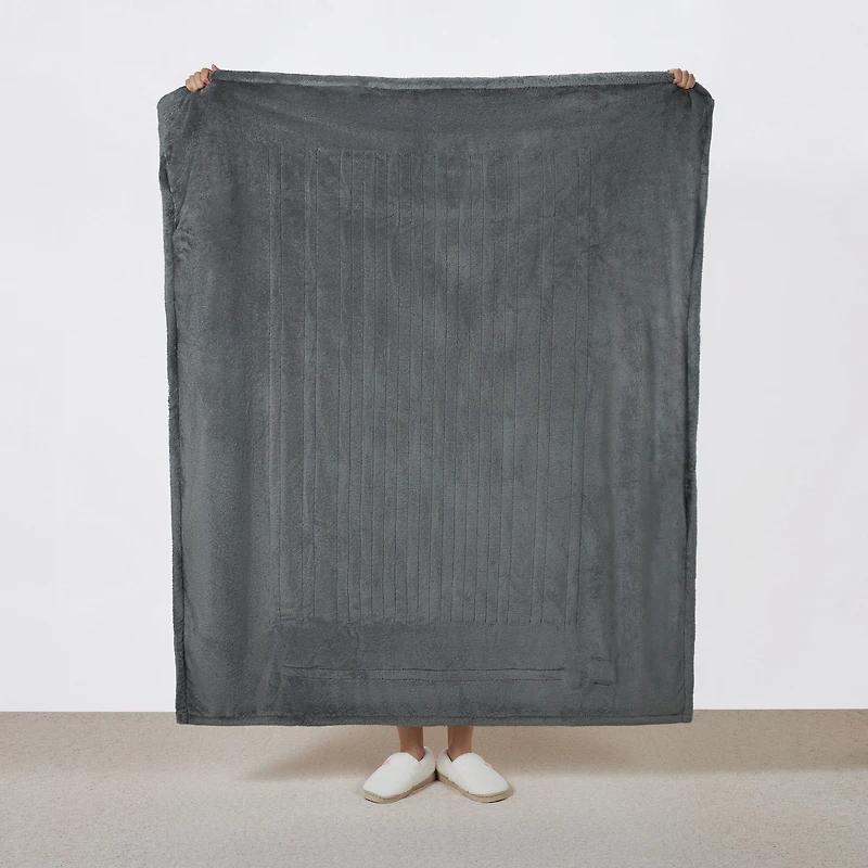 Sunbeam Electric Heated Throw Blanket Arctic Plush Eco 4 Heat Settings Auto Shut-Off 50" x 60"