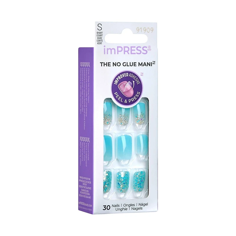 KISS ImPRESS Press-On - 30 faux ongles, courts Ongles à coller.