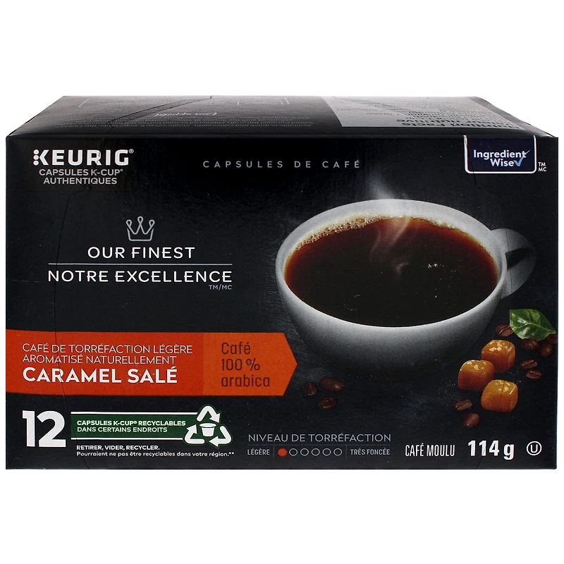 Café moulu aromatisé naturellement Caramel salé Notre Excellence 12 capsules K-Cup®, 114 g