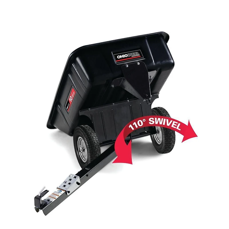 Chariot basculant pivotant en polyéthylène Ohio Steel 10 CF, capacité de 600 lb