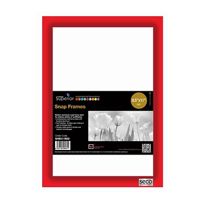 SECO Snap Affiche Cadre Cas, 8.5 x 11 pouces, Rouge