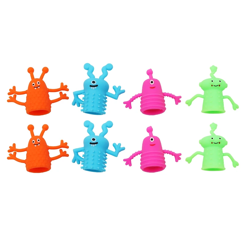 Marionnettes à doigts d’Halloween, 8 pièces, plastique souple, multicolores, pour 3 ans et plus, jouets fantaisie et gadgets, par Way to Celebrate