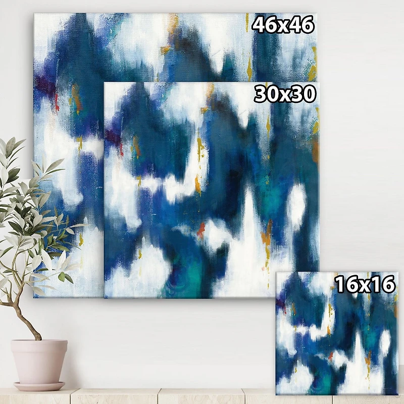 Designart Texture glam bleue II Art mural sur toile