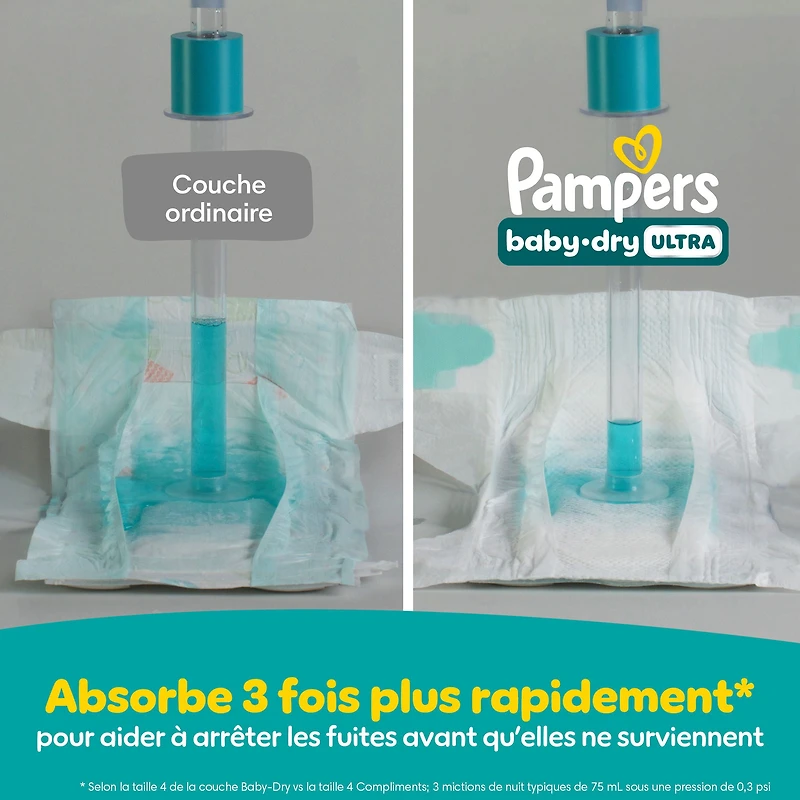 Pampers Baby Dry Ultra Diapers, Size 2 (12-18 lbs), Absorbent Disposable Diapers