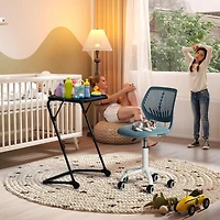 Ensemble bureau et chaise pivotante ergonomique Homy Casa pour enfants, hauteur d'assise réglable, table de jeu avec plateau souple en PVC