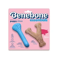 Benebone Essentials Puppy, Rubber and Bacon Wishbone, 2pk, Benebone Essentls Puppy, 2pk