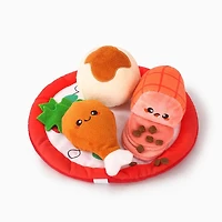 Jouet interactif pour chien Hugsmart Christmas Dinner - Renifle et couine, pour petits et moyens chiens