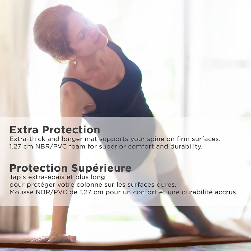 PurAthletics Extra Thick and Long NBR Mat - Mocha Mousse