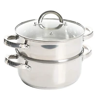 Oster Sangerfield 3 Qt Stainless Steel Steamer Set with Lid and Steamer Insert