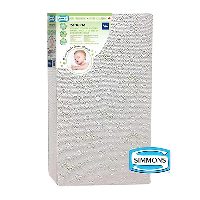 Matelas pour berceau bébé 2 en 1 Simmons Natural Touch