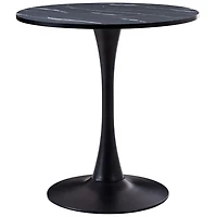 Table à manger d'intérieur ronde moderne CorLiving Ivo en mélamine et acier