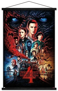 Netflix Stranger Things: Season 4 – One Sheet 22.375" x 34" Wall Poster with Beechwood Magnetic Frame, by Trends International