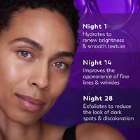 Soin exfoliant de nuit Olay Regenerist avec acide glycolique, soin ravivant et exfoliant, AHA, restructurant, texture lisse, illumine le teint, sérum de nuit léger pour un teint radieux