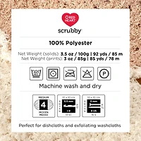 Red Heart® Scrubby™ Yarn, Polyester #4 Medium, 3.5oz/100g, 92 Yards