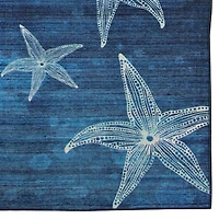 Outdoor Washable Boca Blue 5' x 7' Area Rug