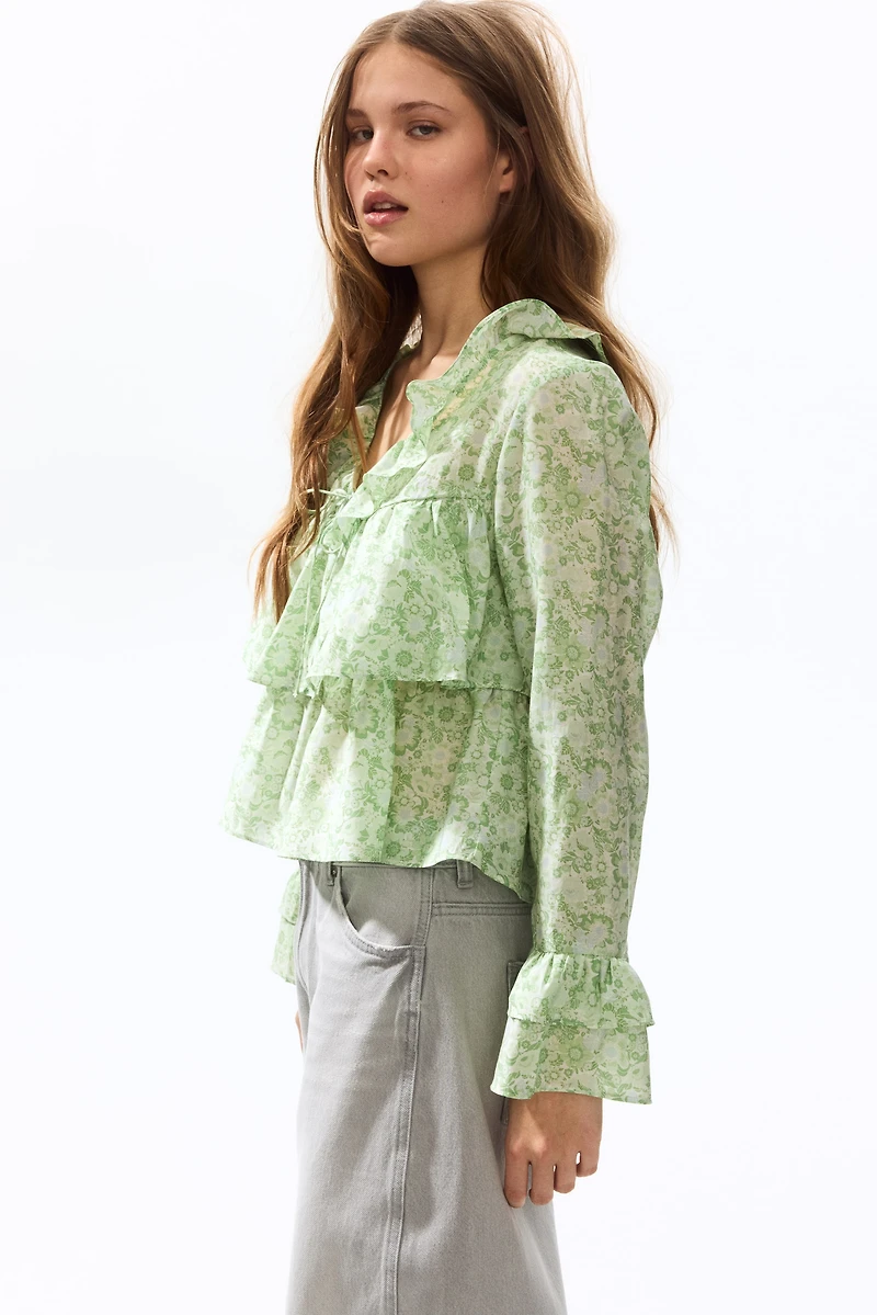 Ruffle-Trimmed Blouse