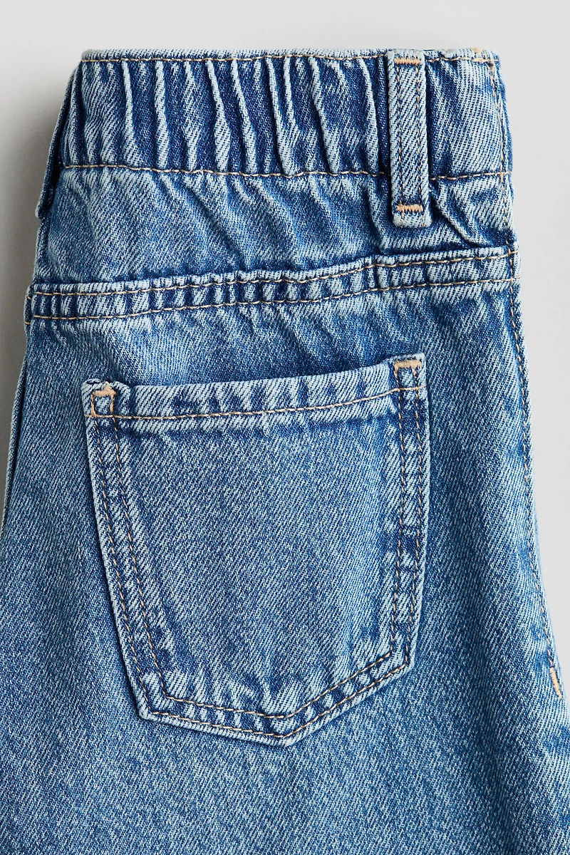 Motif-Detail Wide-Leg Jeans