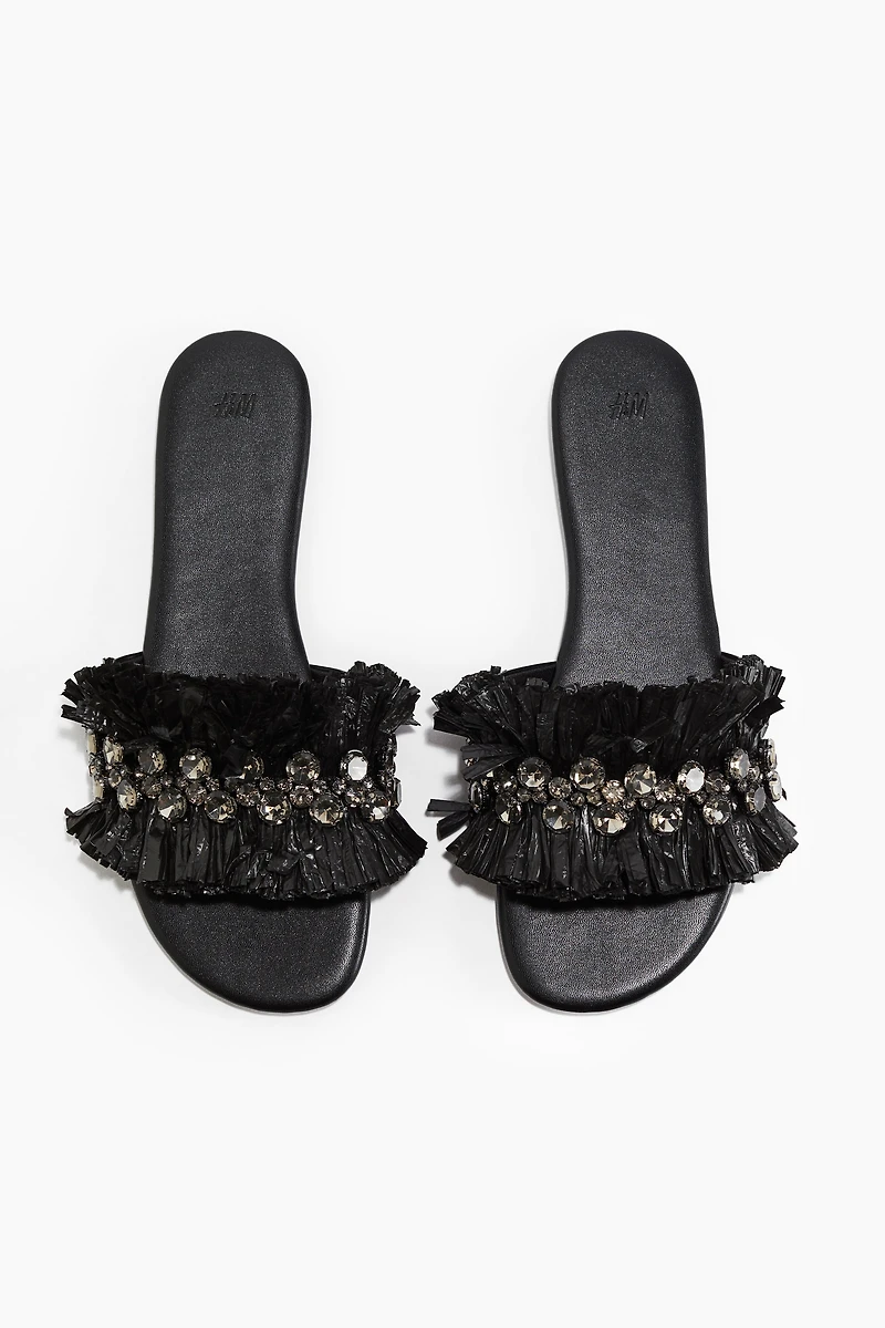 Rhinestone-Embellished Sandals