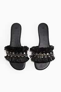 Rhinestone-Embellished Sandals
