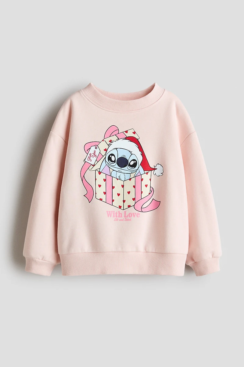 Sweatshirt with Printed Motif