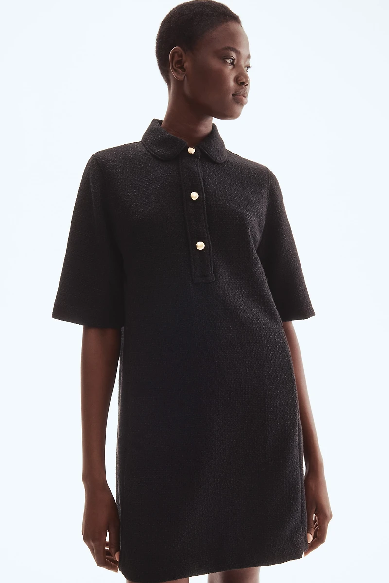 Bouclé Dress with Collar