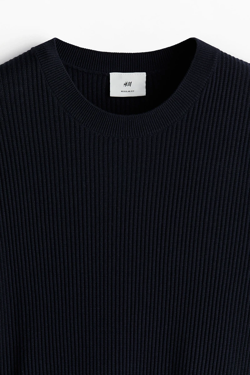 Regular Fit Rib-Knit T-shirt