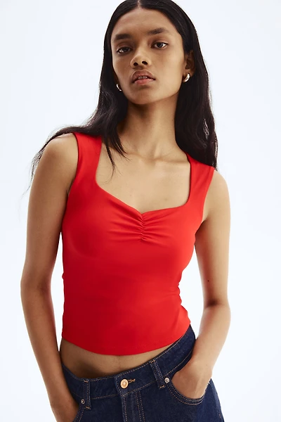 Gathered Sleeveless Top