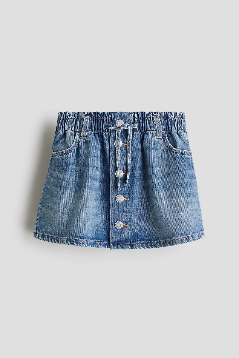 Denim Paper-Bag Skirt