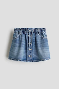 Denim Paper-Bag Skirt
