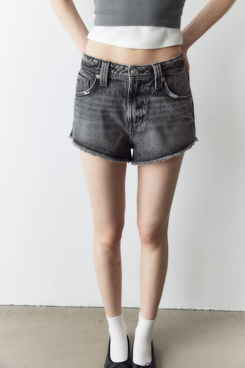 Frayed Denim Shorts
