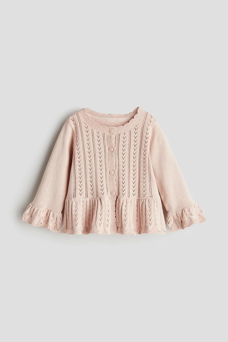 Pointelle-Knit Cotton Cardigan