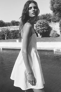 Jacquard-Weave Strappy Dress