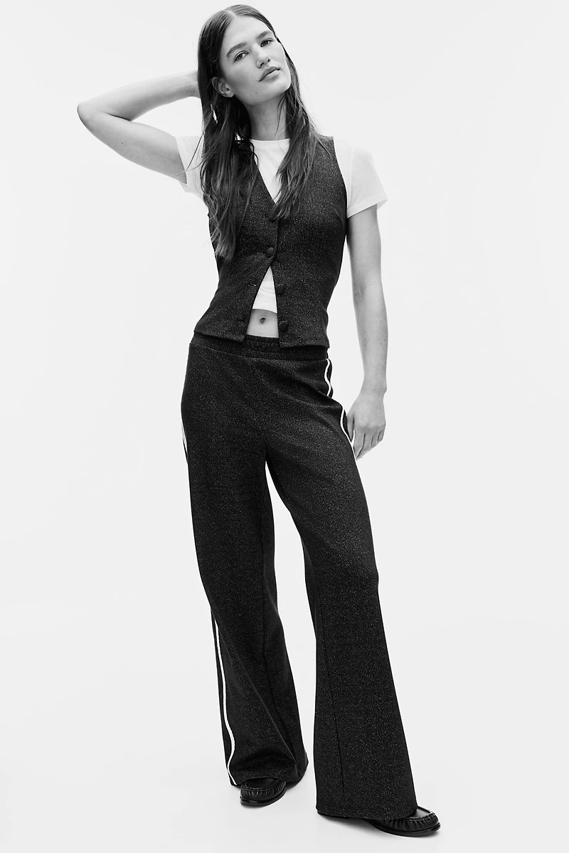 Lace-Trimmed Jersey Pants