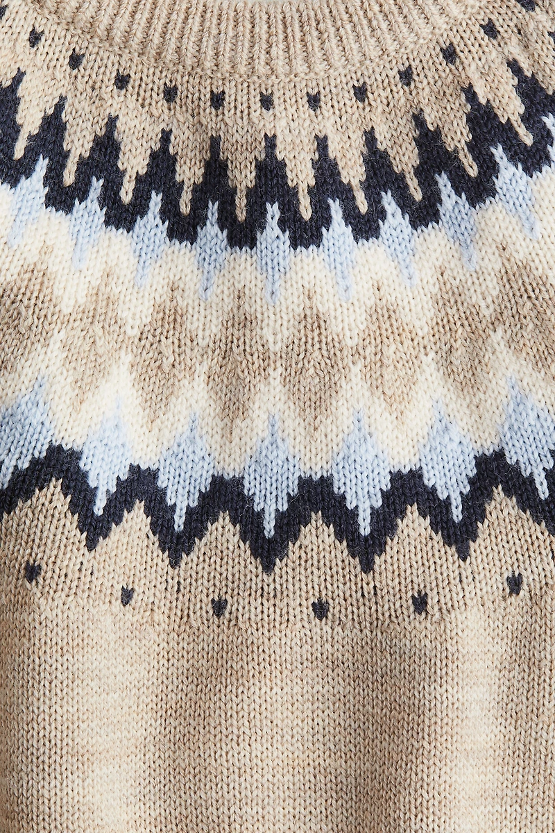 Jacquard-Knit Wool Sweater