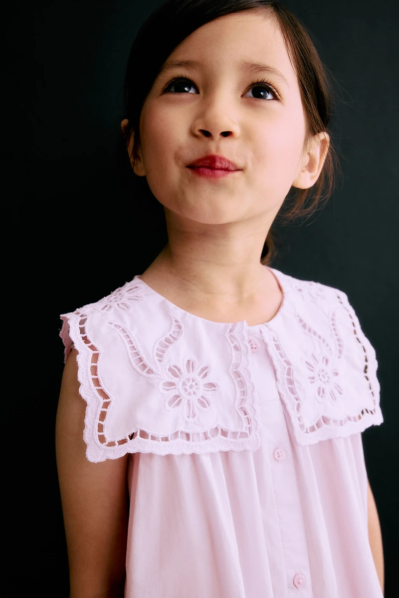 Cotton Dress with Sailor Collar
