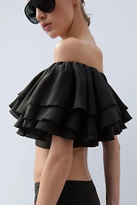 Flounced Off-the-Shoulder Top