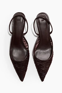 Escarpins en filet avec talon bobine