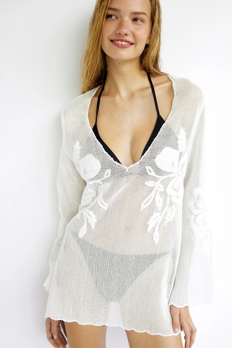 Robe de plage en filet coton