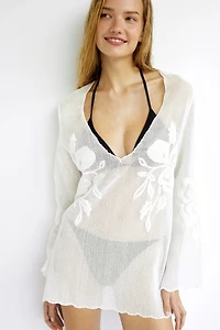 Robe de plage en filet coton