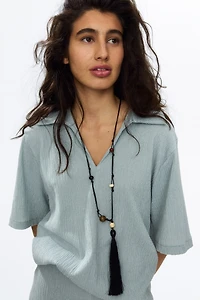 Crinkled Polo Shirt