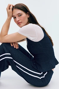 Lace-Trimmed Jersey Pants