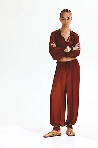 Balloon-Sleeved Blouse