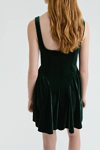 Sleeveless Velour Dress