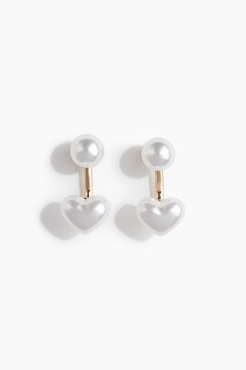 Boucles d'oreilles doubles en forme de cœur