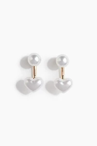 Boucles d'oreilles doubles en forme de cœur