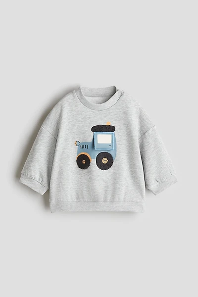 Motif-Detail Brushed-Inside Sweatshirt