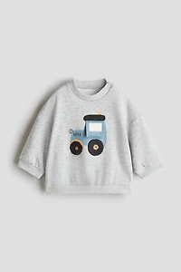 Motif-Detail Brushed-Inside Sweatshirt